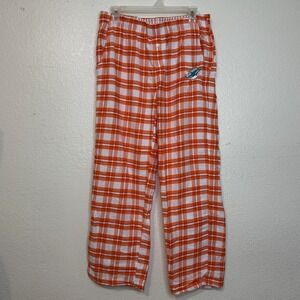 NFL Miami Dolphins Womens Sleepwear Pajama Pants Orange Plaid Size M